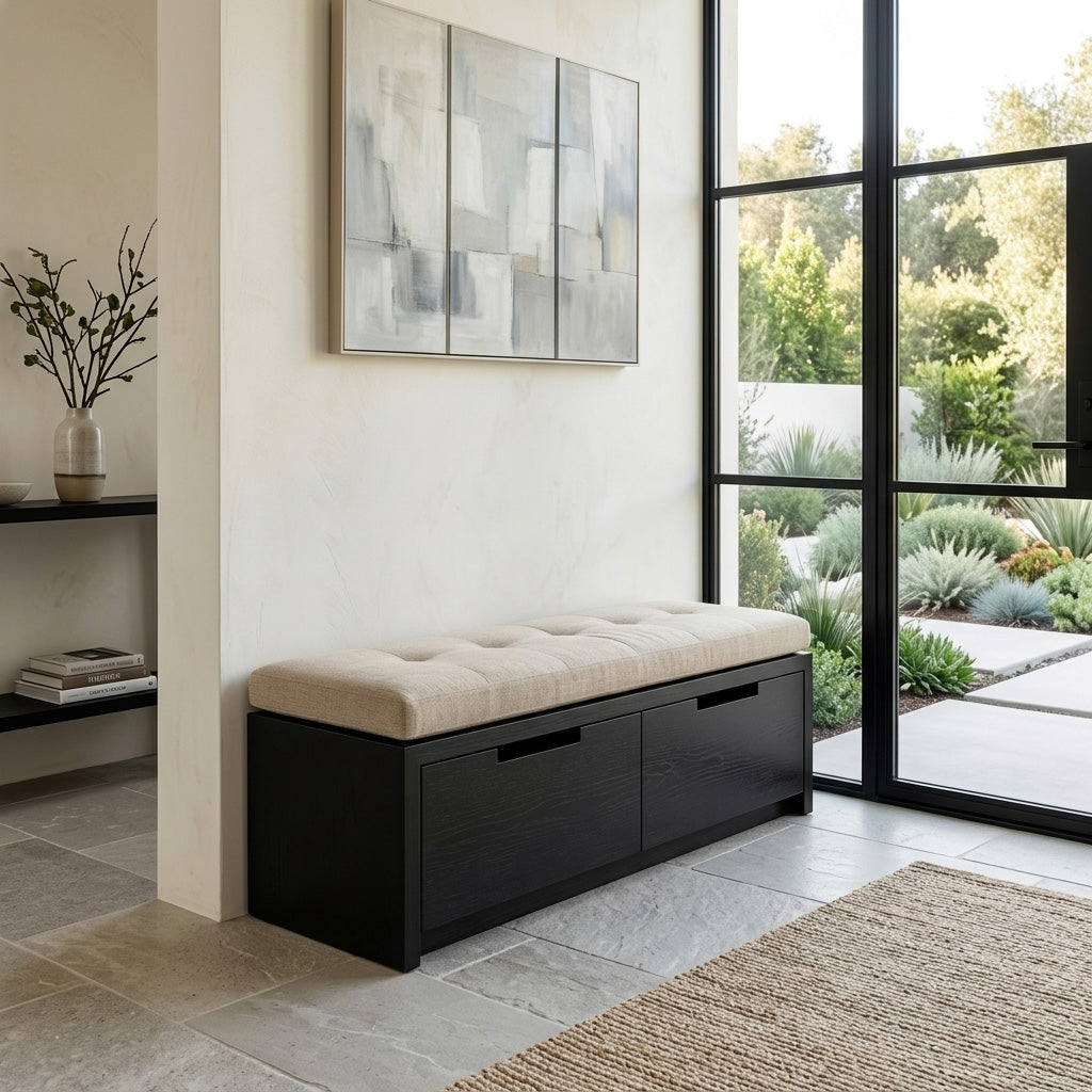 Minimalist Storage Bench Functional Design For Entryway