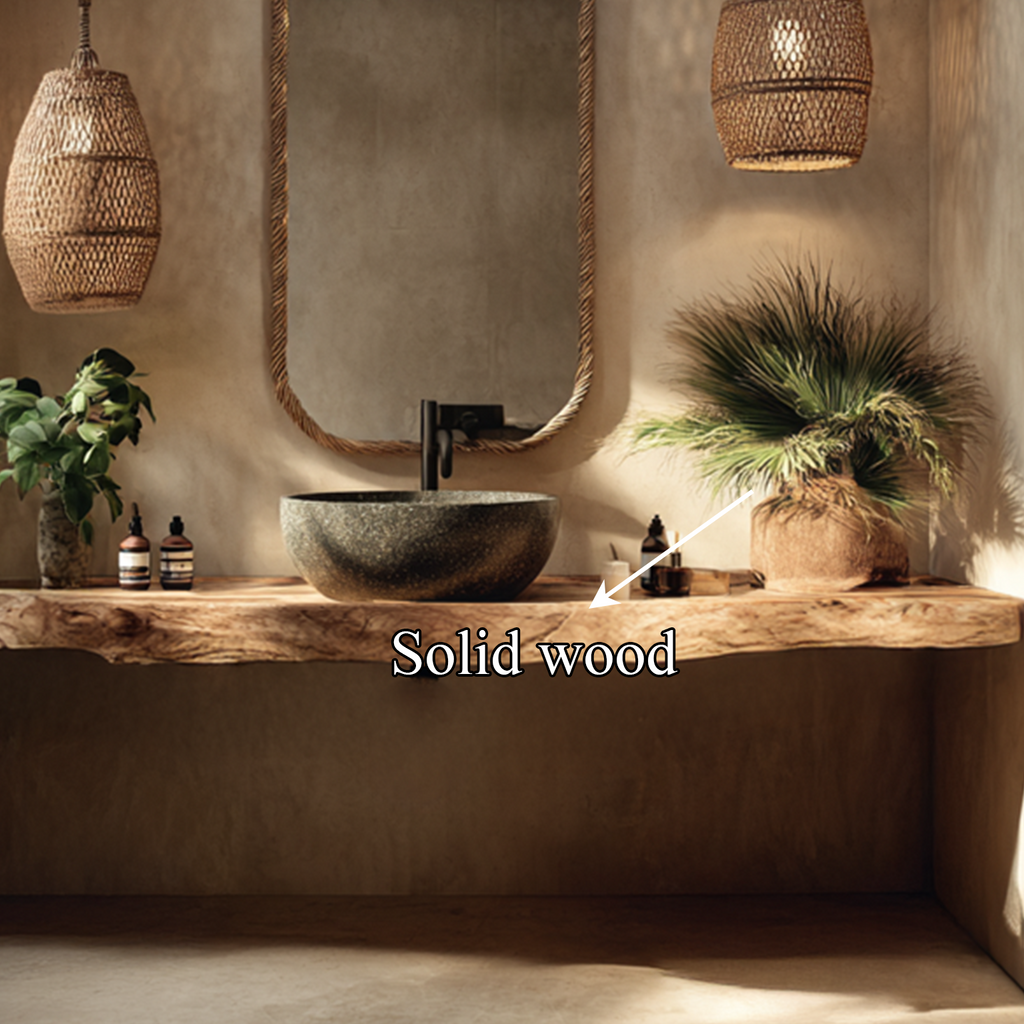 Midcentury Floating Shelf Vanity Bathroom
