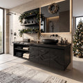 Enclosed Storage Wood Bathroom Vanity For Busy Master Ensuites