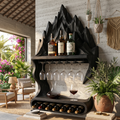 Mountain Contour Wall Wine Shelf For Bottles, 48 to 60 Inch Tall