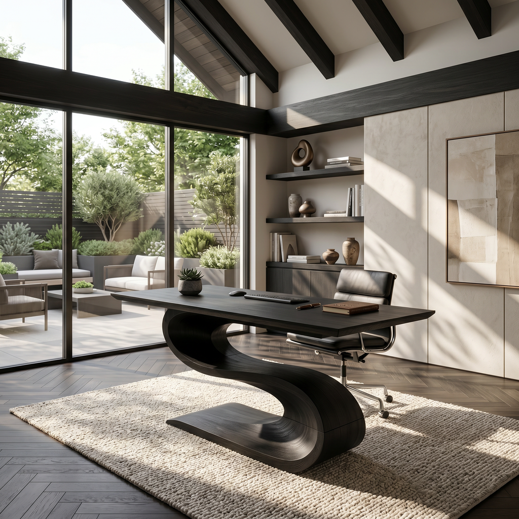 Spacious Wood Executive Desk For Open Plan Workspaces
