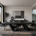 Luxury Natural Wood Dining Table Wave Base For Dining Room