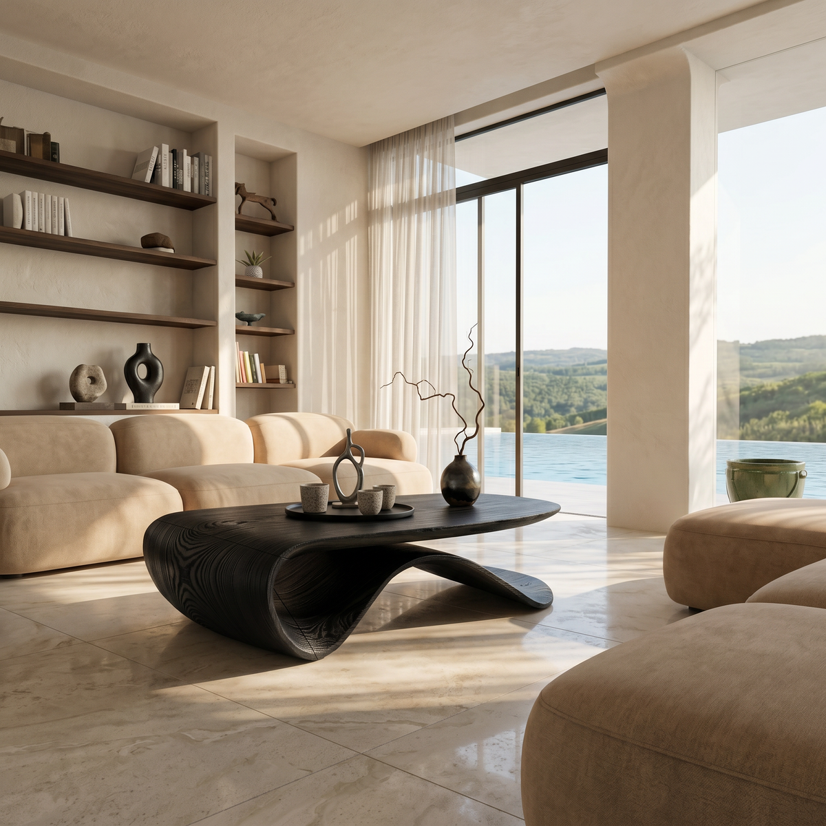 Low-Profile Farmhouse Wood Cocktail Table, 16 in High, 32 to 60 in