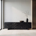 Contemporary Ripple Carved Sideboard For Entryway