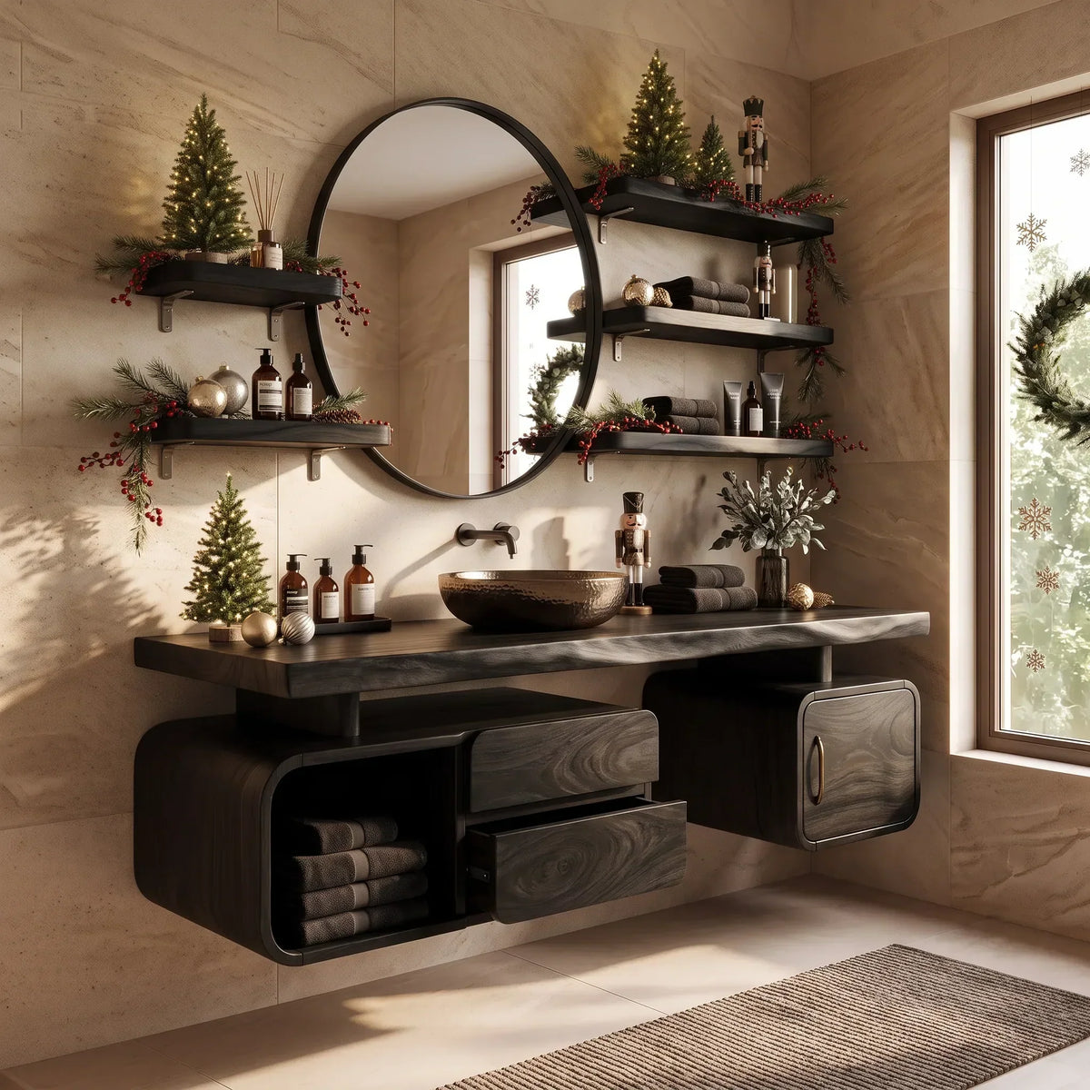 Handcrafted Organic Modern Christmas Vanity Beach Retreat