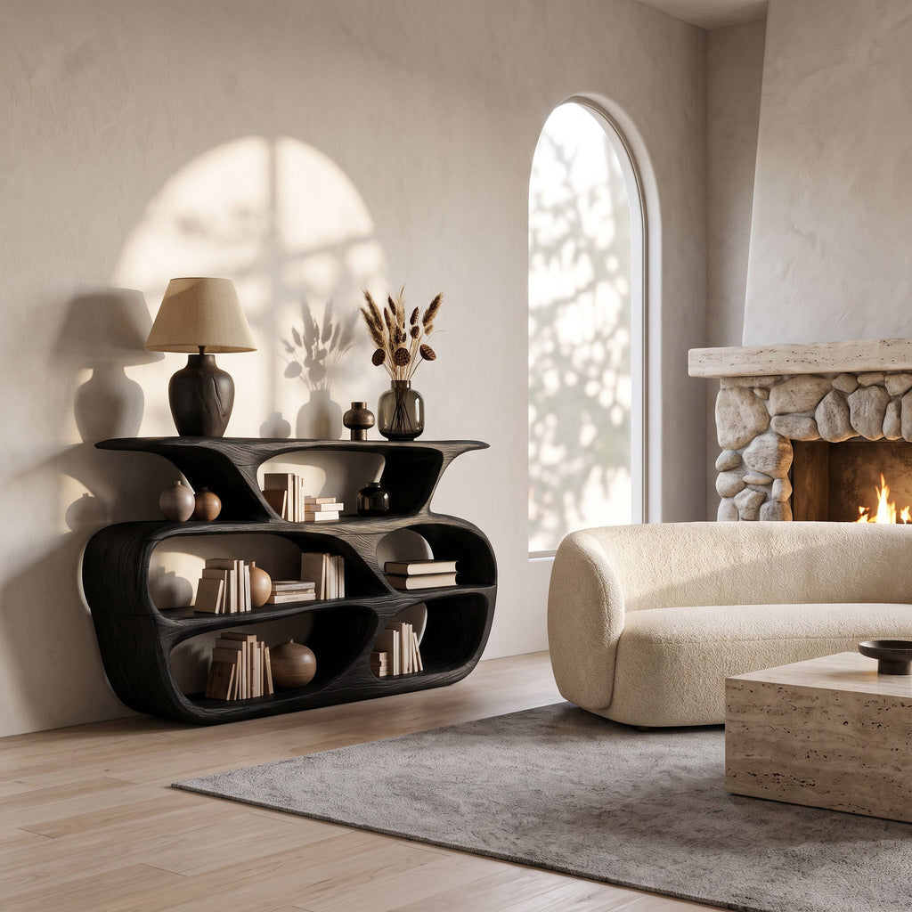 Modern Curved Shelf For Living Room Or Office