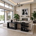 Soft Corner Wood Sideboard Cabinet For Behind-The-Sofa Placement