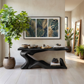 12 Inch Deep Live Edge Writing Desk for Hallway or Small Space