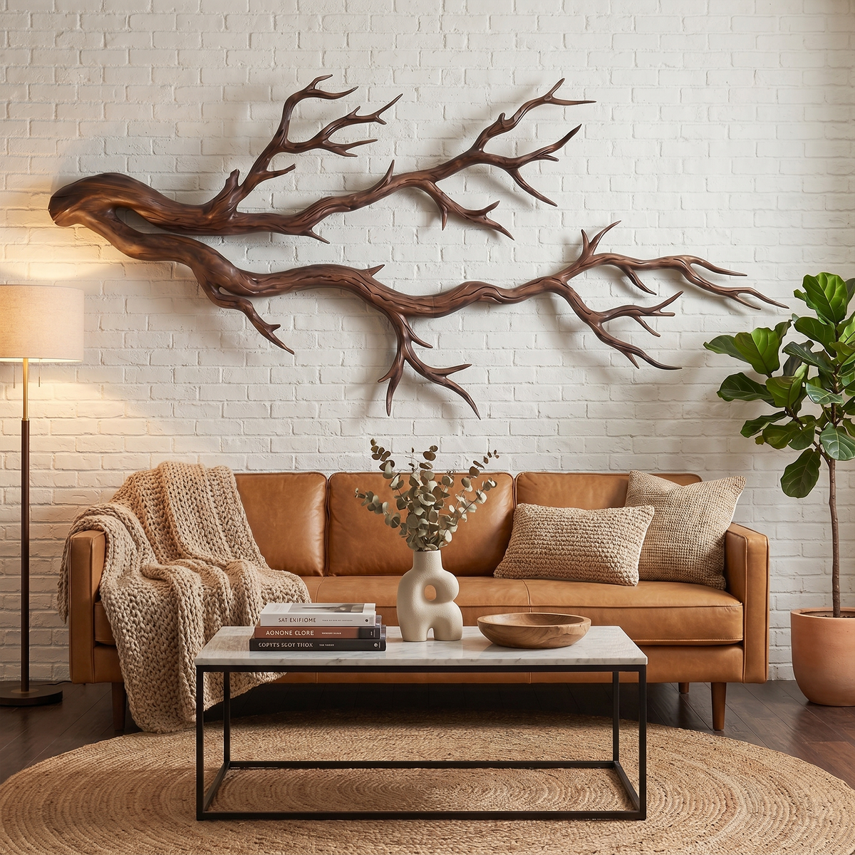 Organic Modern Intertwined Root Wood Wall Art, 51 to 80 in Long
