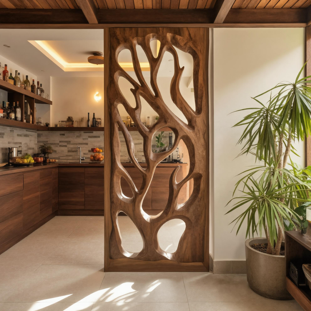 Handmade Carved Divider For Living Room Or Studio