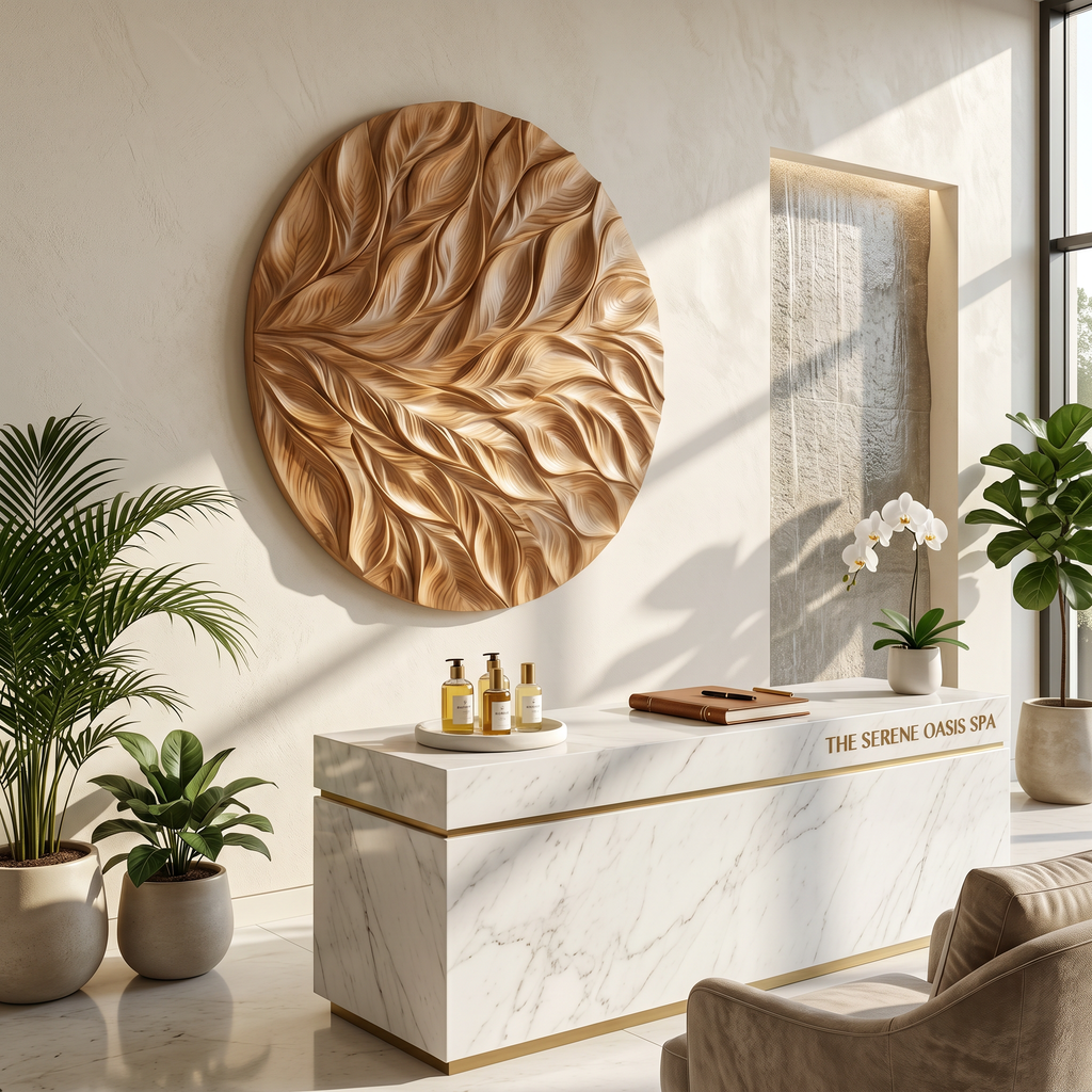 Coastal Wall Art With Flowing Leaf Design