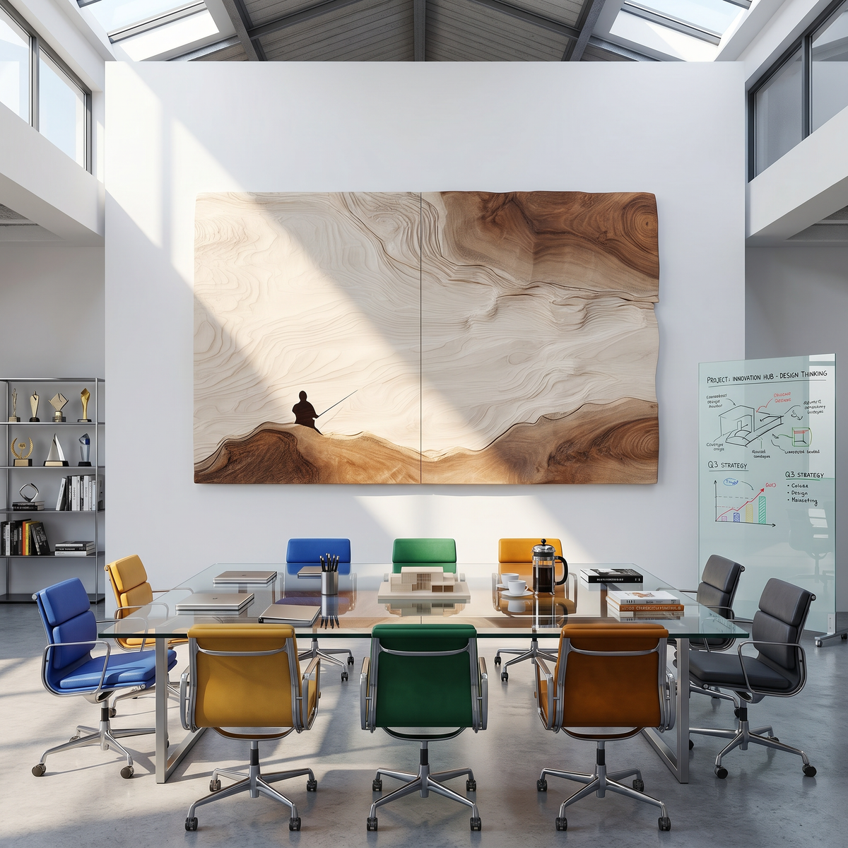 Artisan Carved Abstract Wood Wall Art For Modern Organic Interior