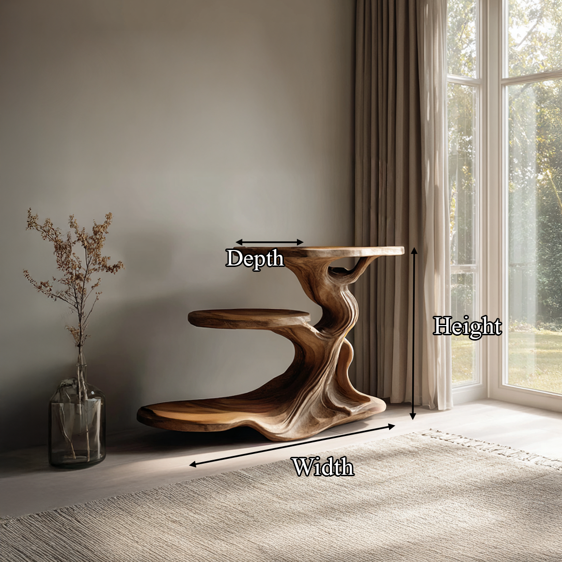 Free Standing Rustic End Table Reading Nook