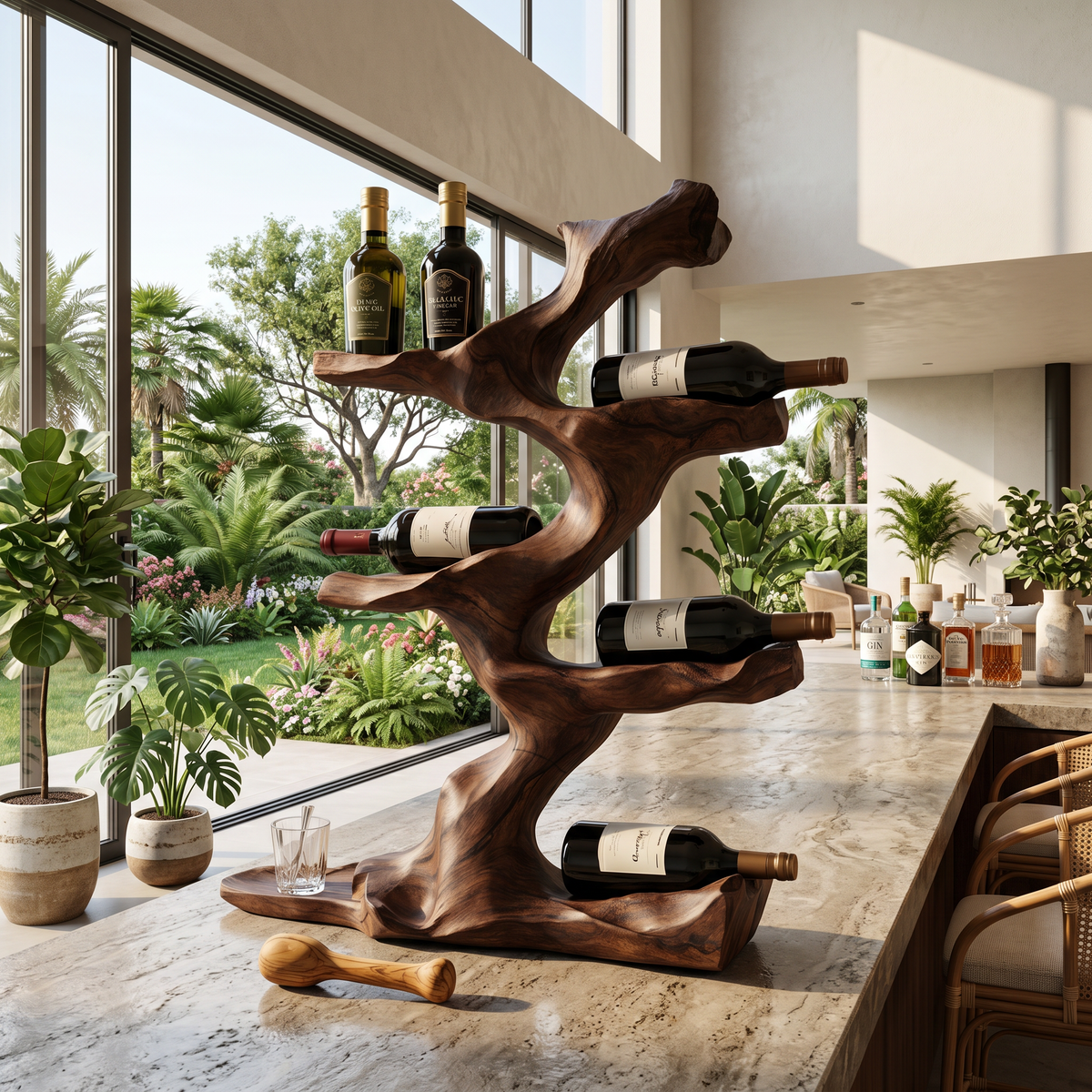 Rustic Wood Wine Holder