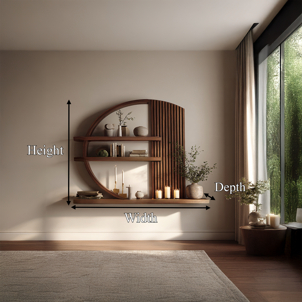 Modern Zen Wall Shelf Living Room And Meditation Area