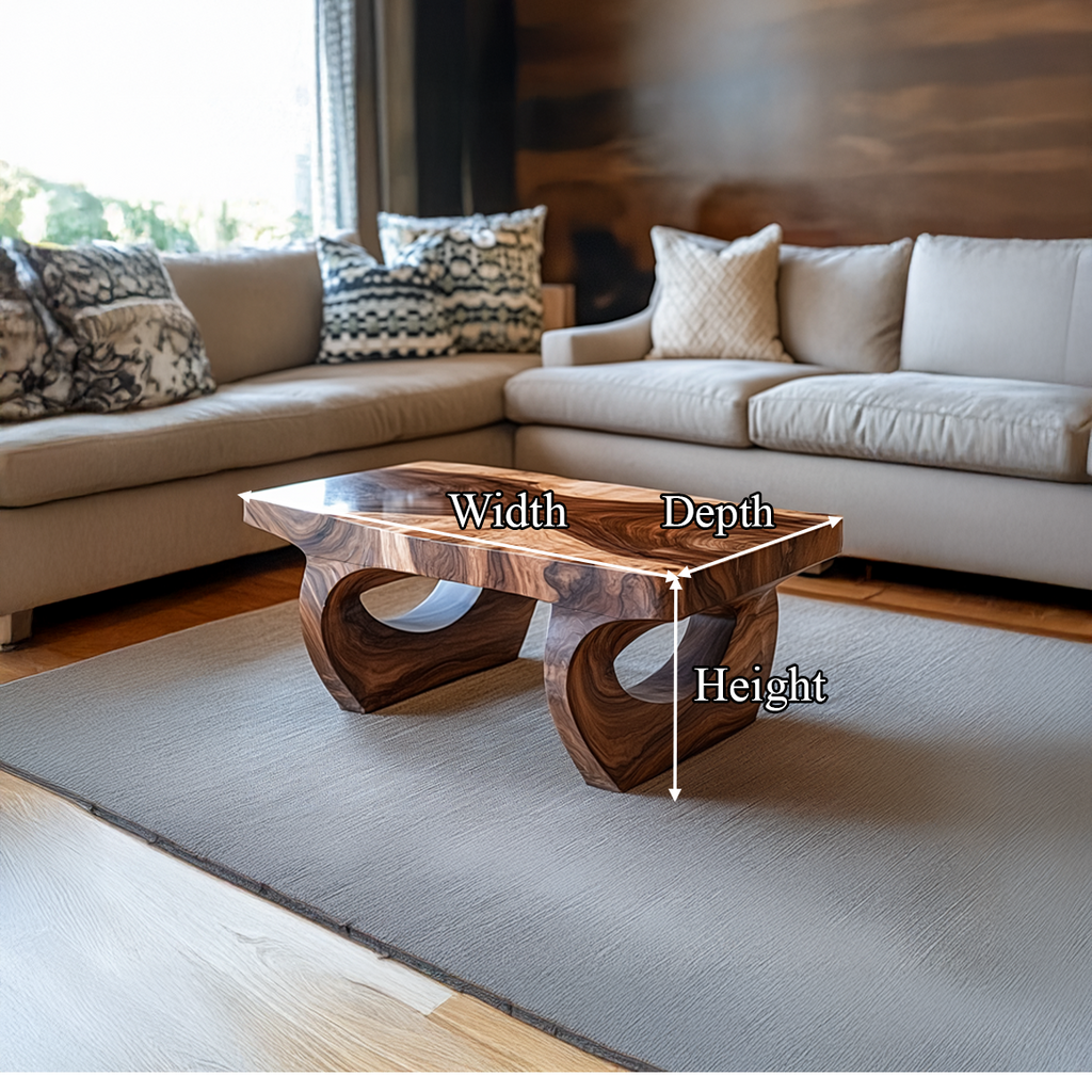 Handcrafted Mid Century Solid Wood Coffee Table Living Room