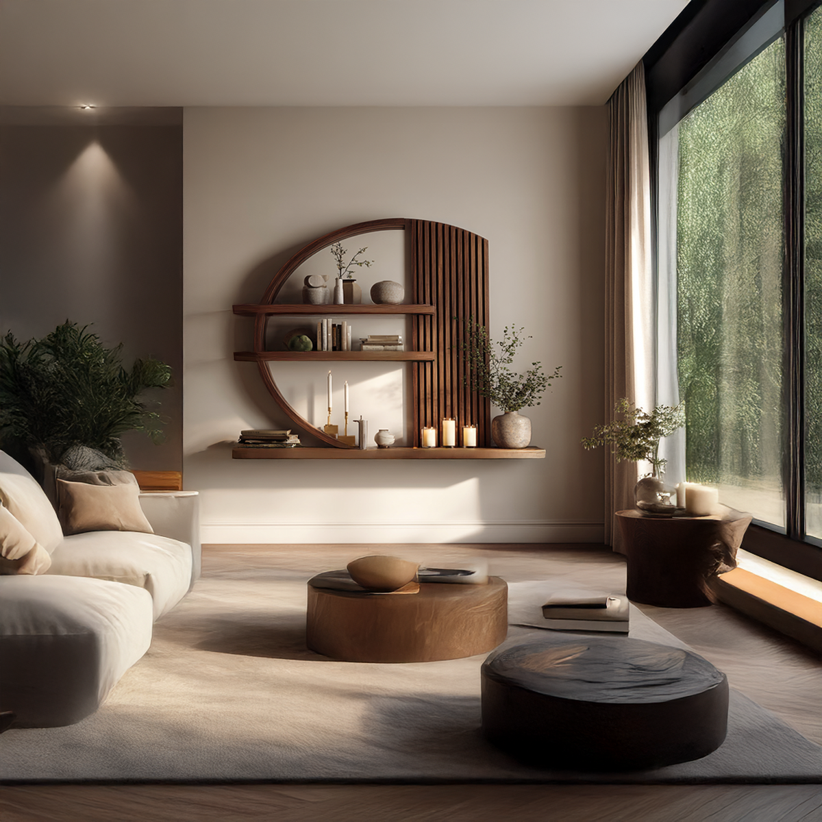 Modern Zen Wall Shelf Living Room And Meditation Area