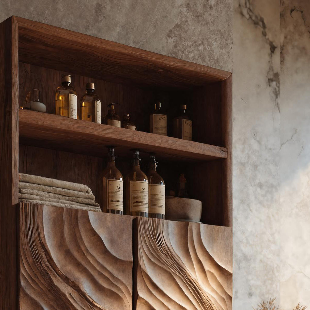 Contemporary Bathroom Cabinet Open Shelf Design For Bathroom