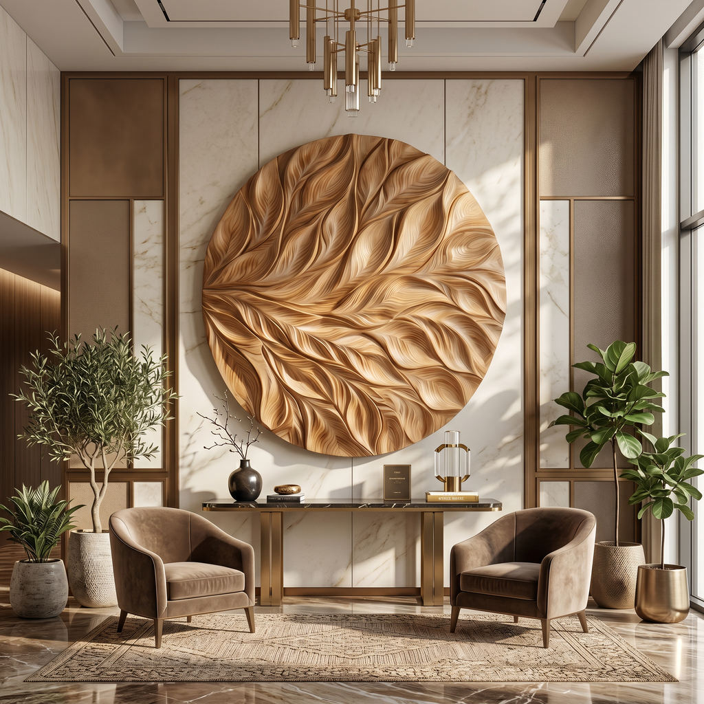 Coastal Wall Art With Flowing Leaf Design