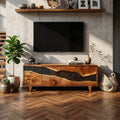 Farmhouse Solid Wood Media Console For Home Decor