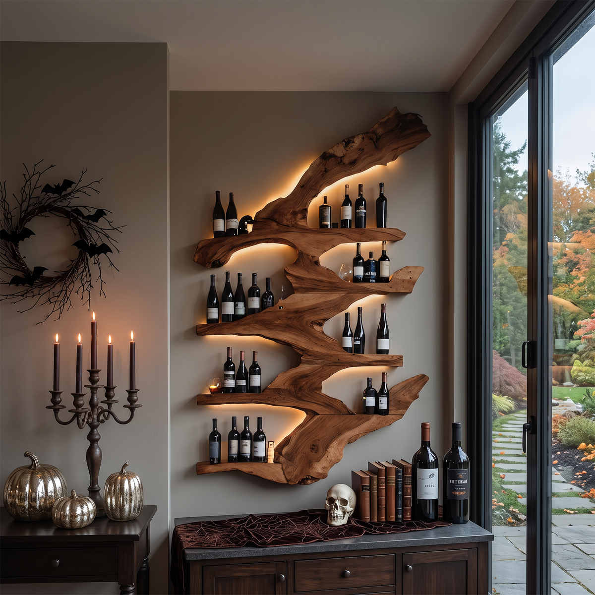 Modern Live Edge Wine Holder