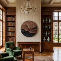 Square Layered Wave Wood Wall Panel For Entryways, 31 To 65 Inch