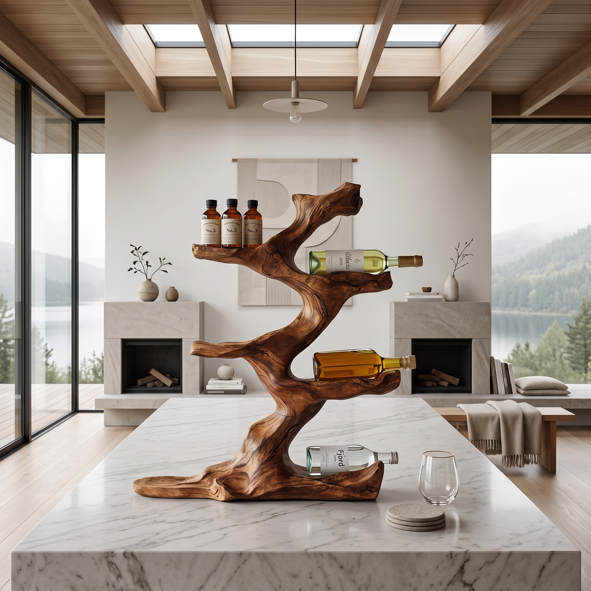 Rustic Wood Wine Holder