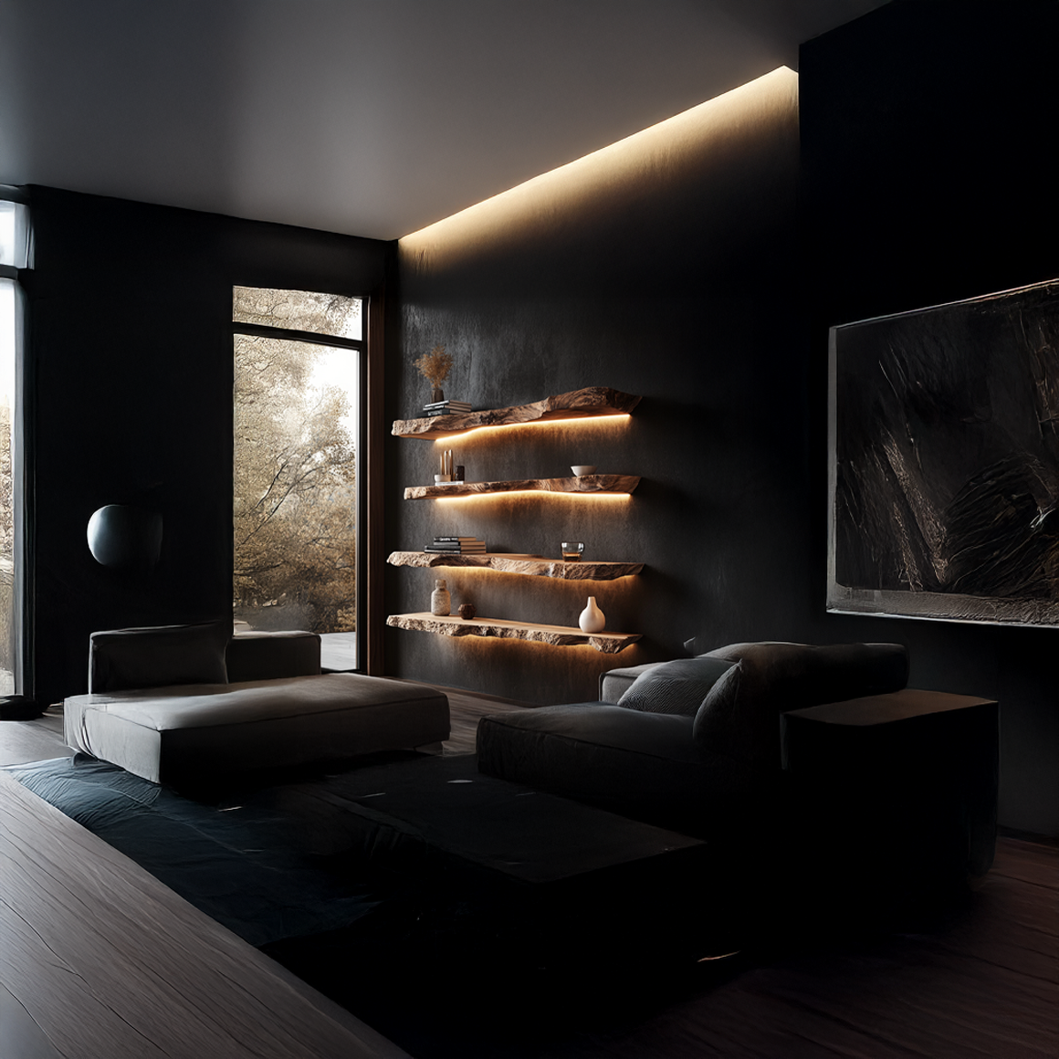 Floating Bookshelf, Rustic Solid Wood Wall Shelf for Reading Corner