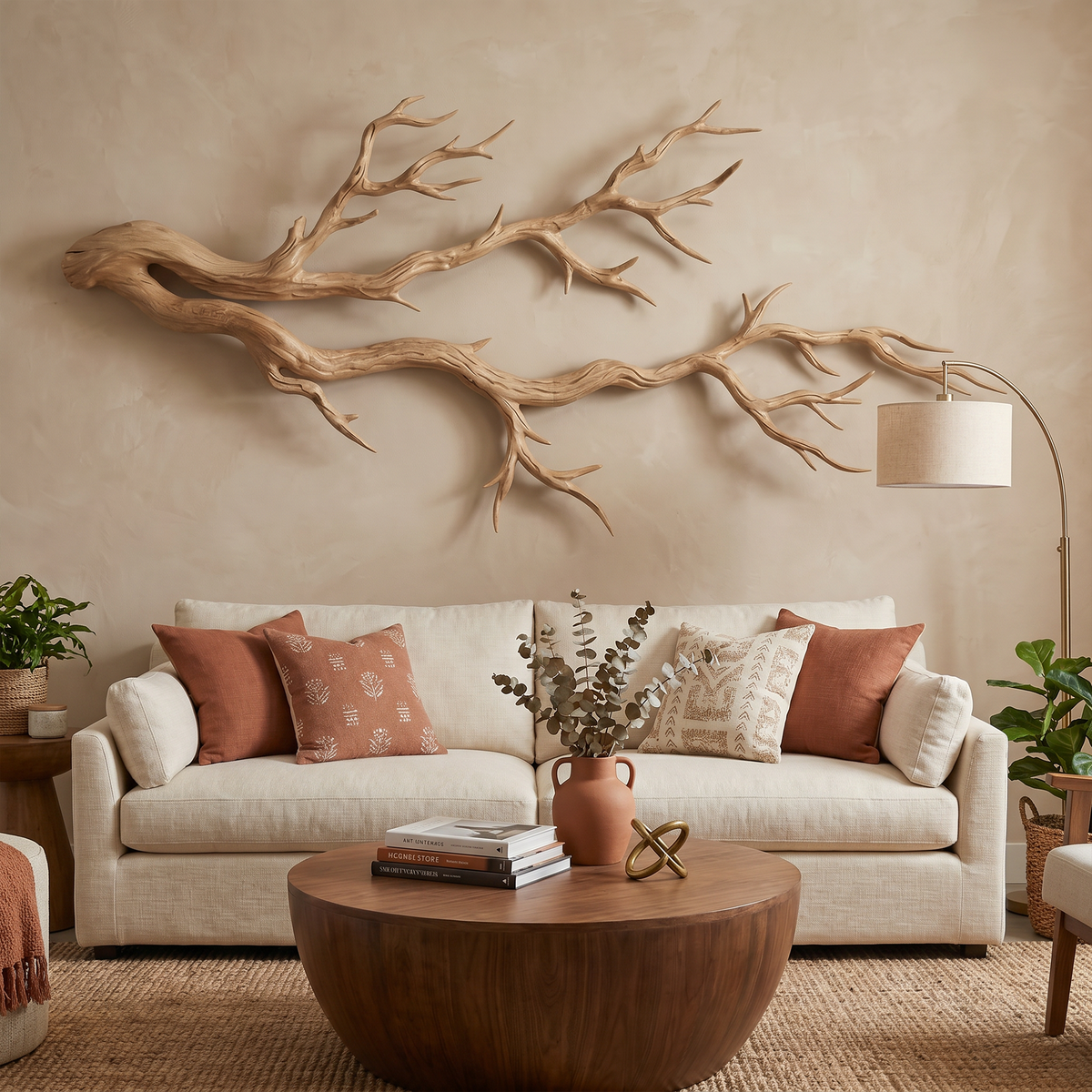 Organic Modern Intertwined Root Wood Wall Art, 51 to 80 in Long