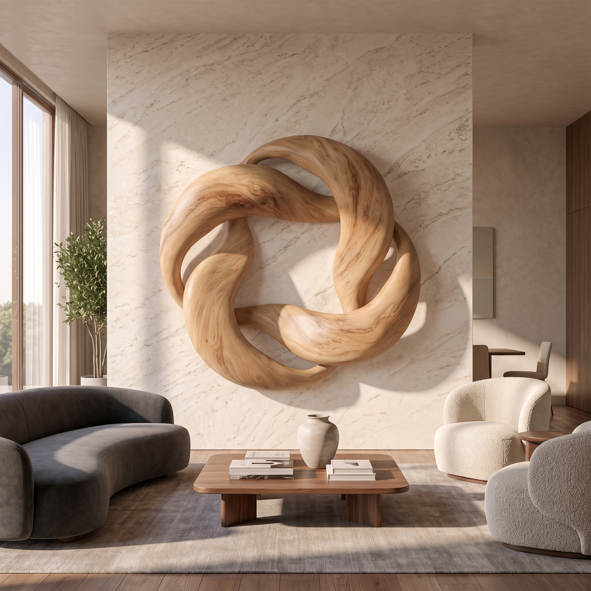 Abstract Circular Loop Wall Art For Living Room And Office