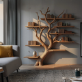 Real Tree Branch Wall Shelf with Floating Boards