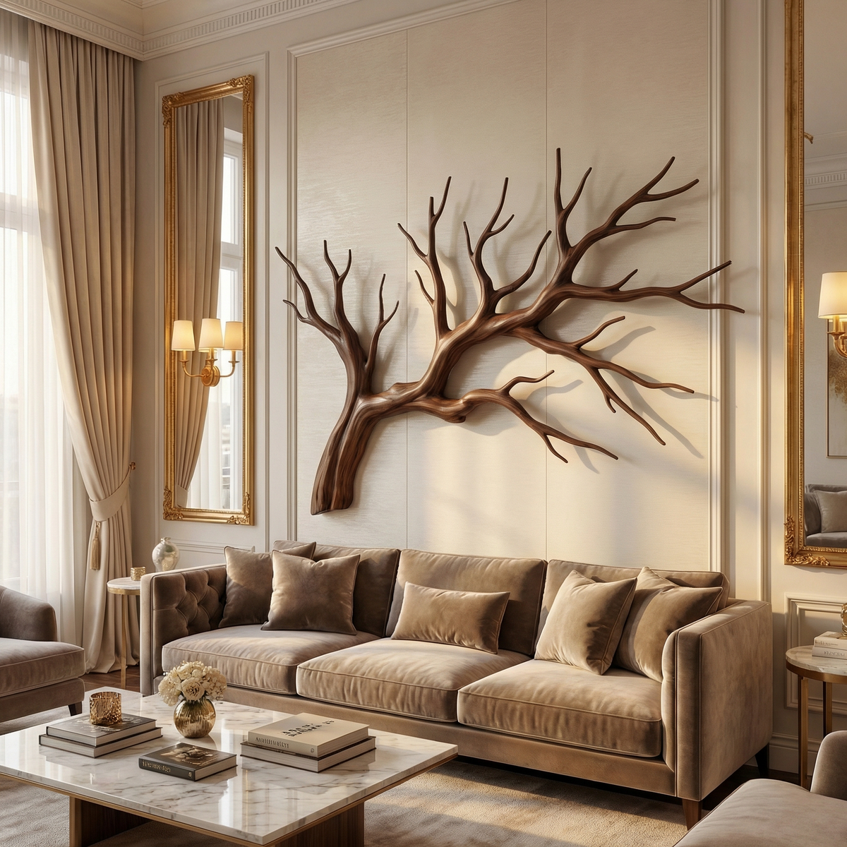 Tree Root Wall Art, Organic Wood Sculpture for Bedroom Decor
