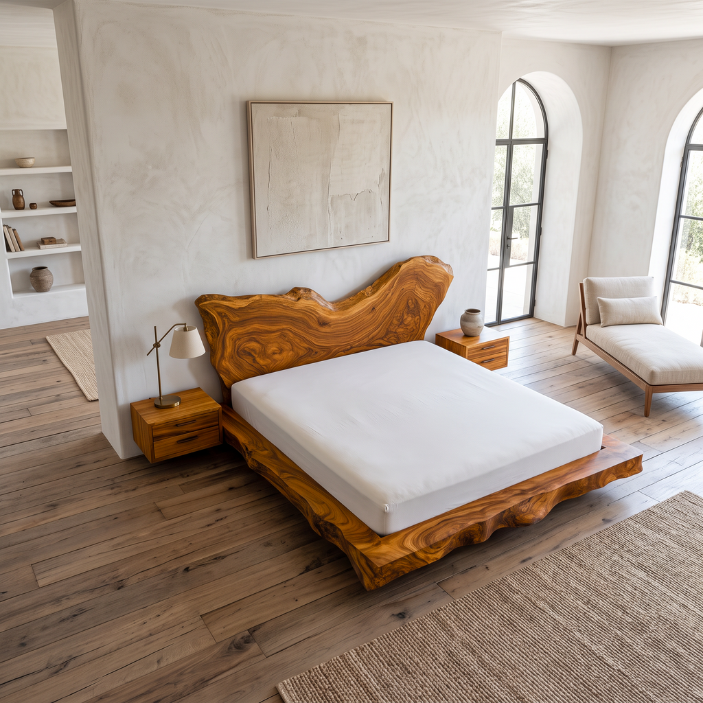 Mid Century Bedroom Solid Timber Bed