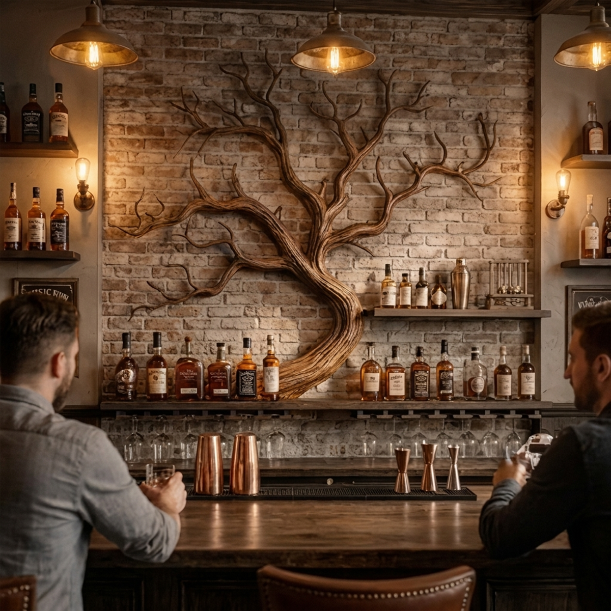 Monkey Pod Wood Tree Branch Wine Rack and Wall Shelf