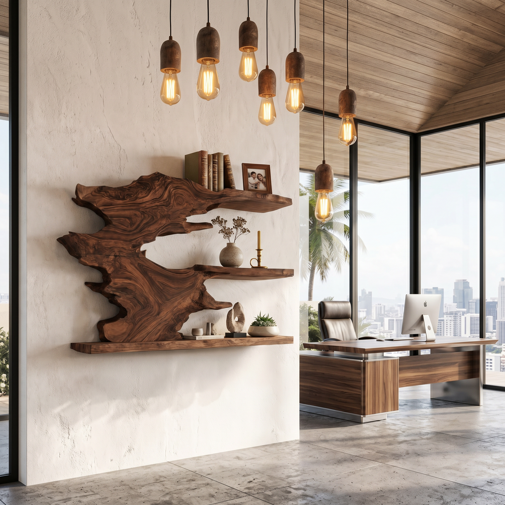 Organic Floating Shelf Display Shelves For Living Room