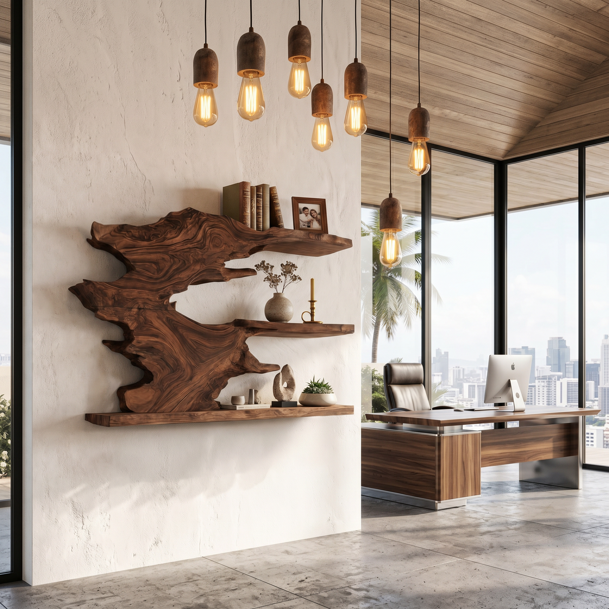 Organic Floating Shelf Display Shelves For Living Room