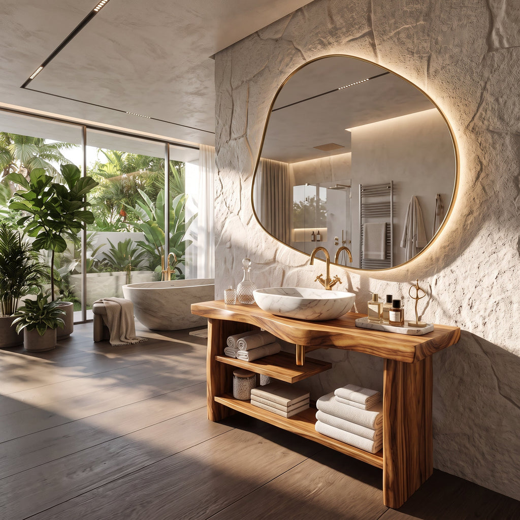 Handcrafted Solid Wood Bathroom Vanity With Drawers