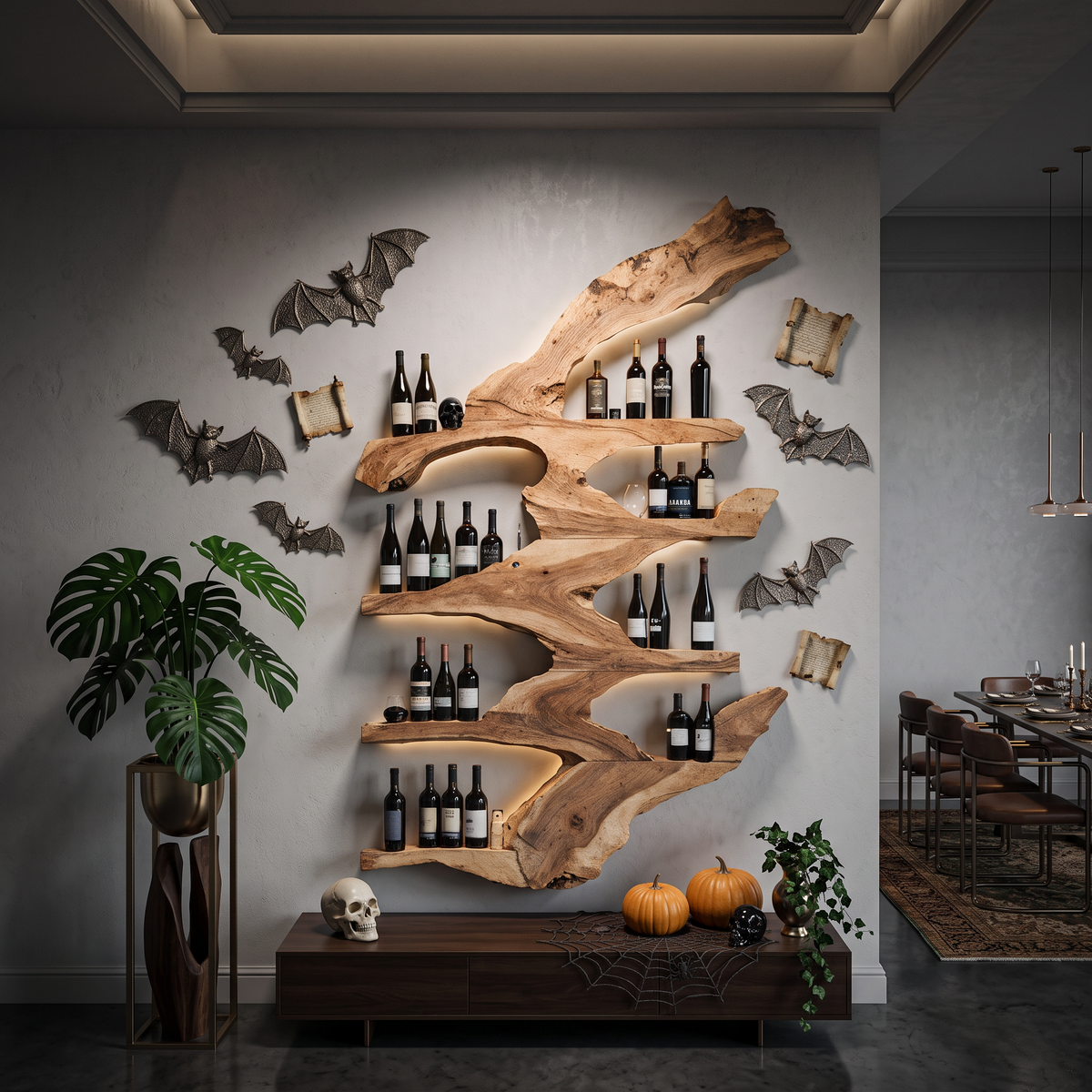 Modern Live Edge Wine Holder