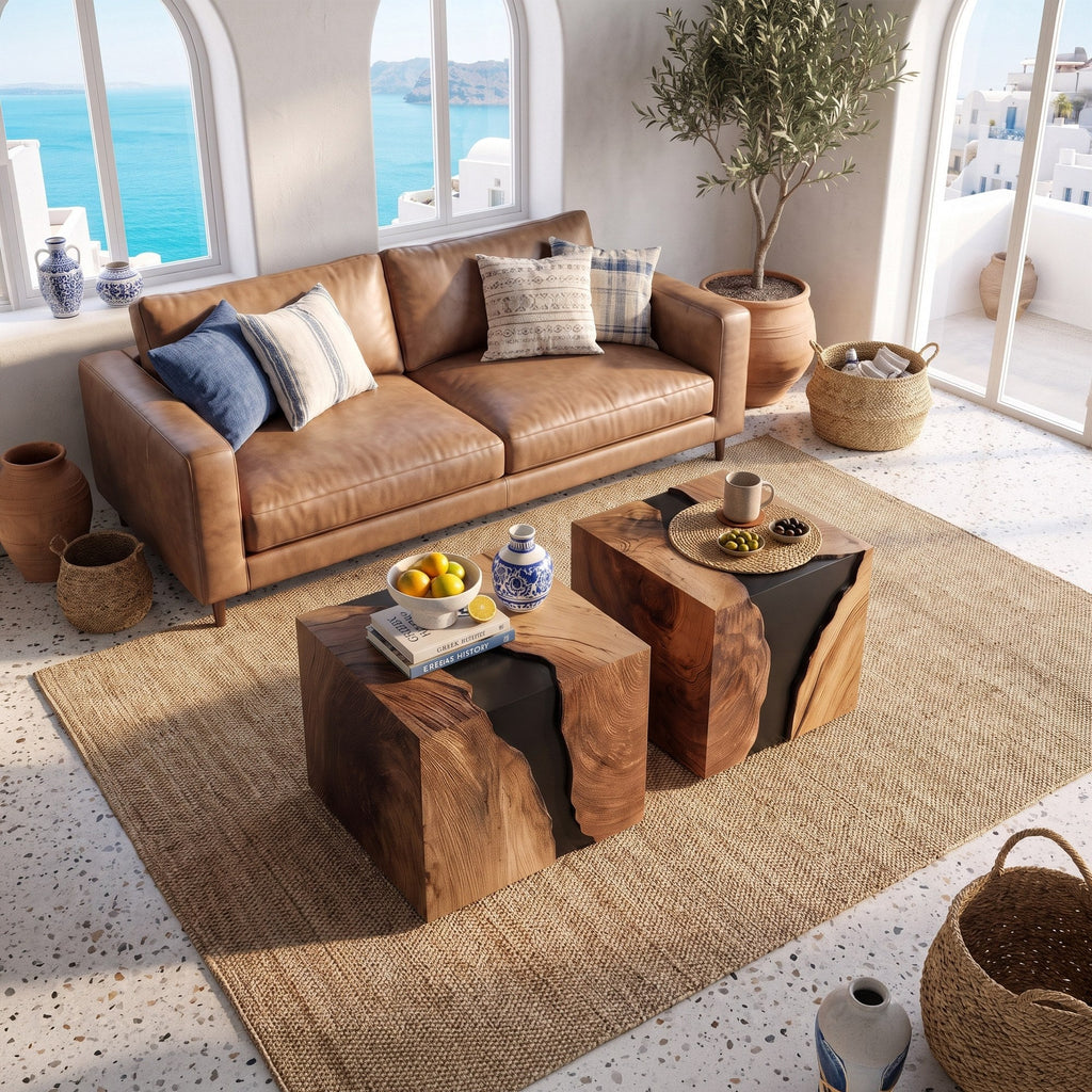 Modern Solid Wood Cube Coffee Table For Furniture Decor