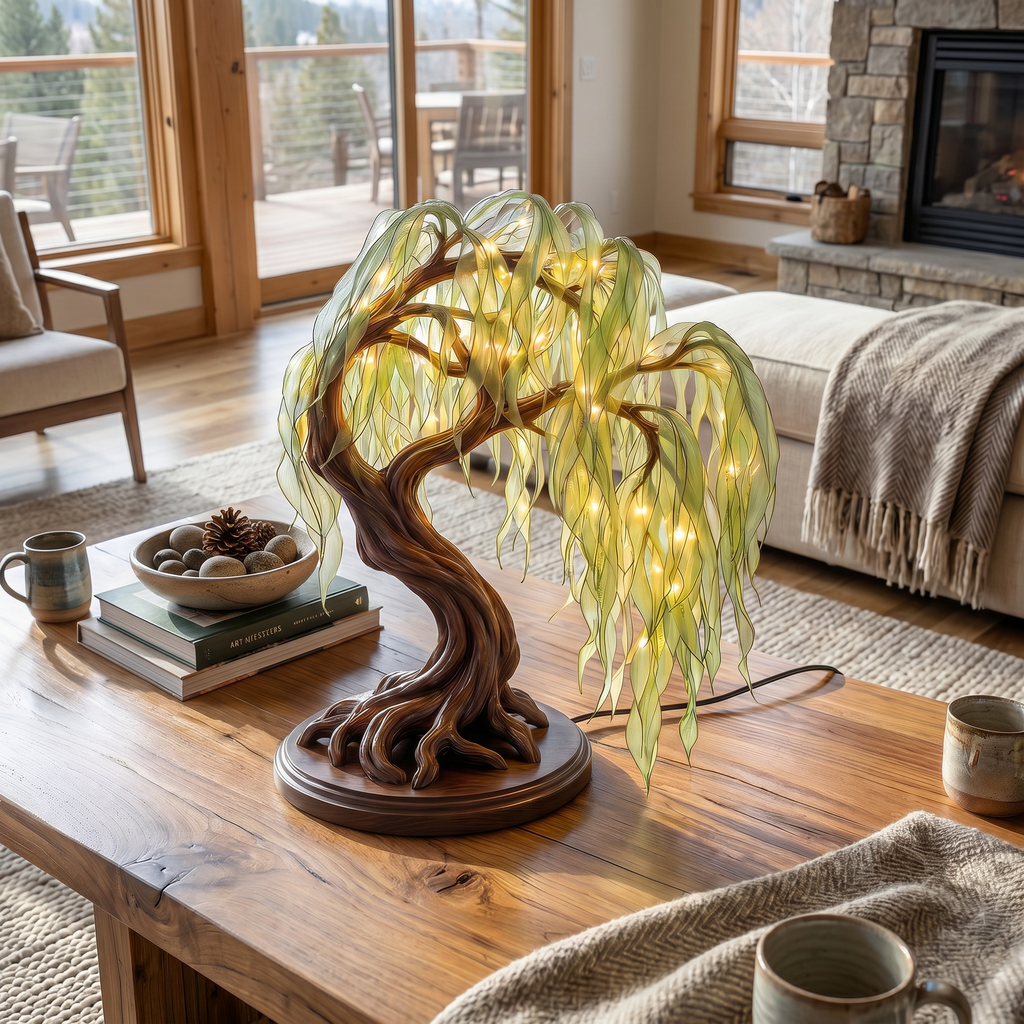 Japandi Bonsai Tree Table Lamp For Nightstand