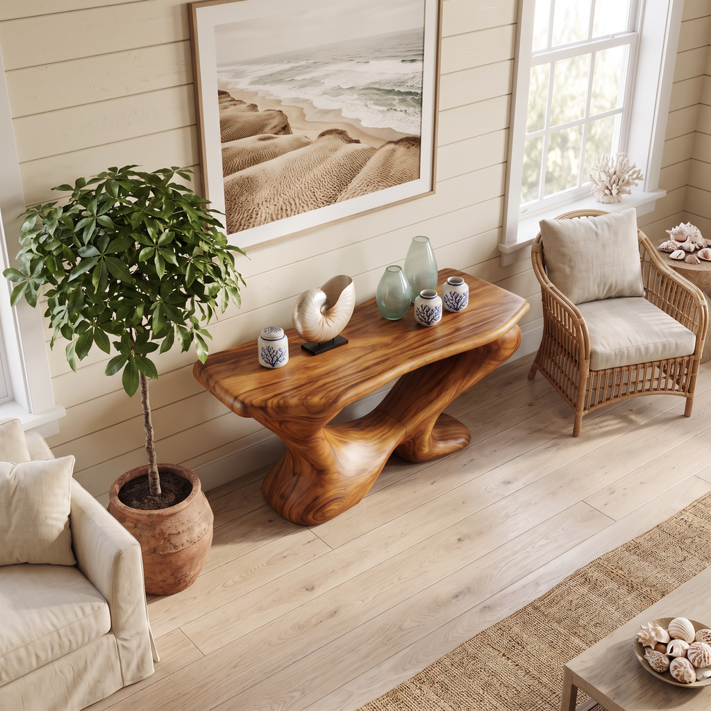Clean Line Solid Wood Farmhouse Foyer Console, 30 To 71 Inch