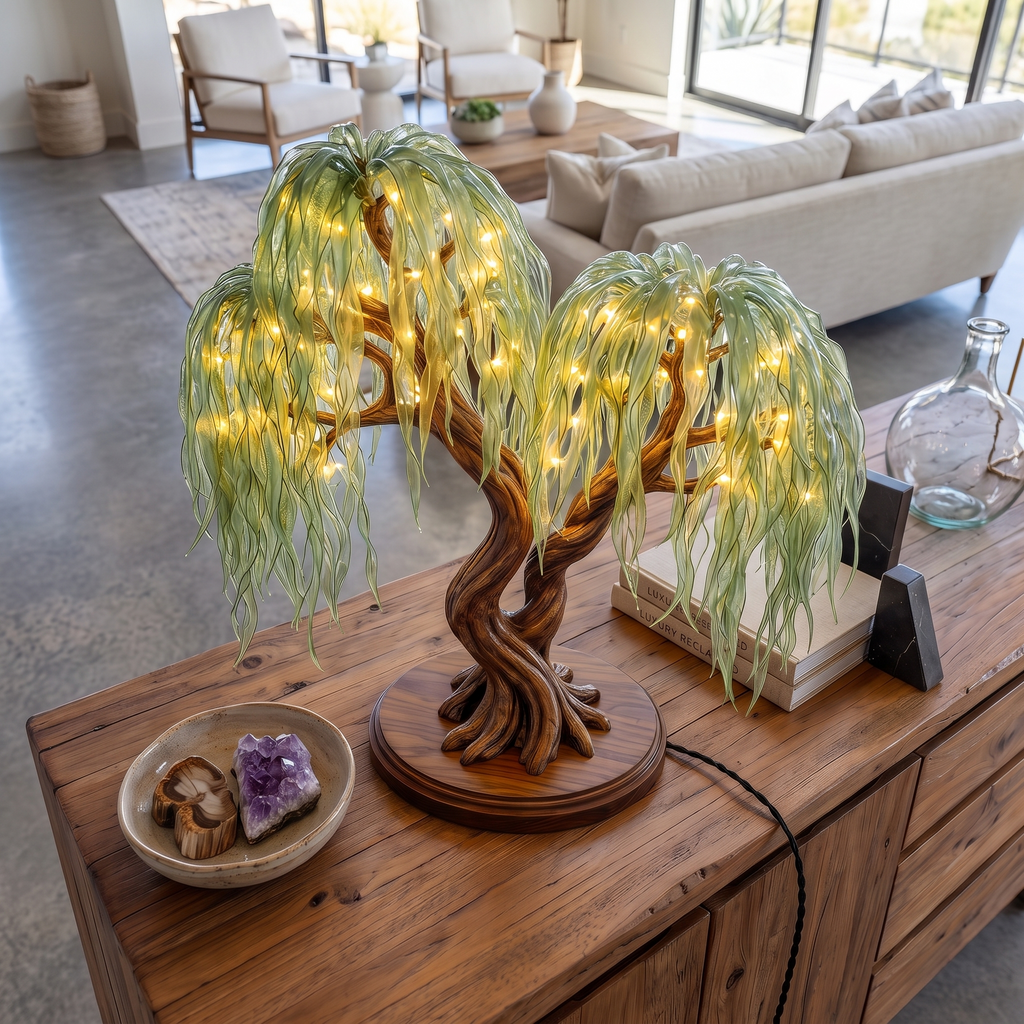 Rustic Willow Tree Lamp For Bedroom And Living Room