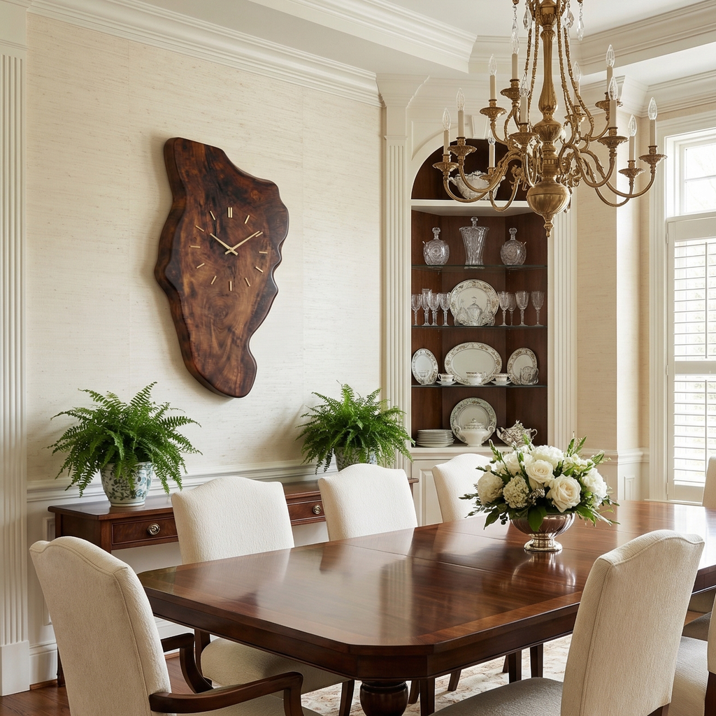 Rustic Wood Wall Clock Solid Wood Living Room