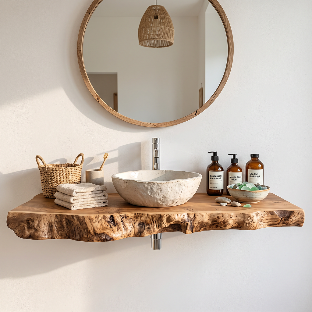 Farmhouse Bathroom Vanity In Solid Wood With Shelf