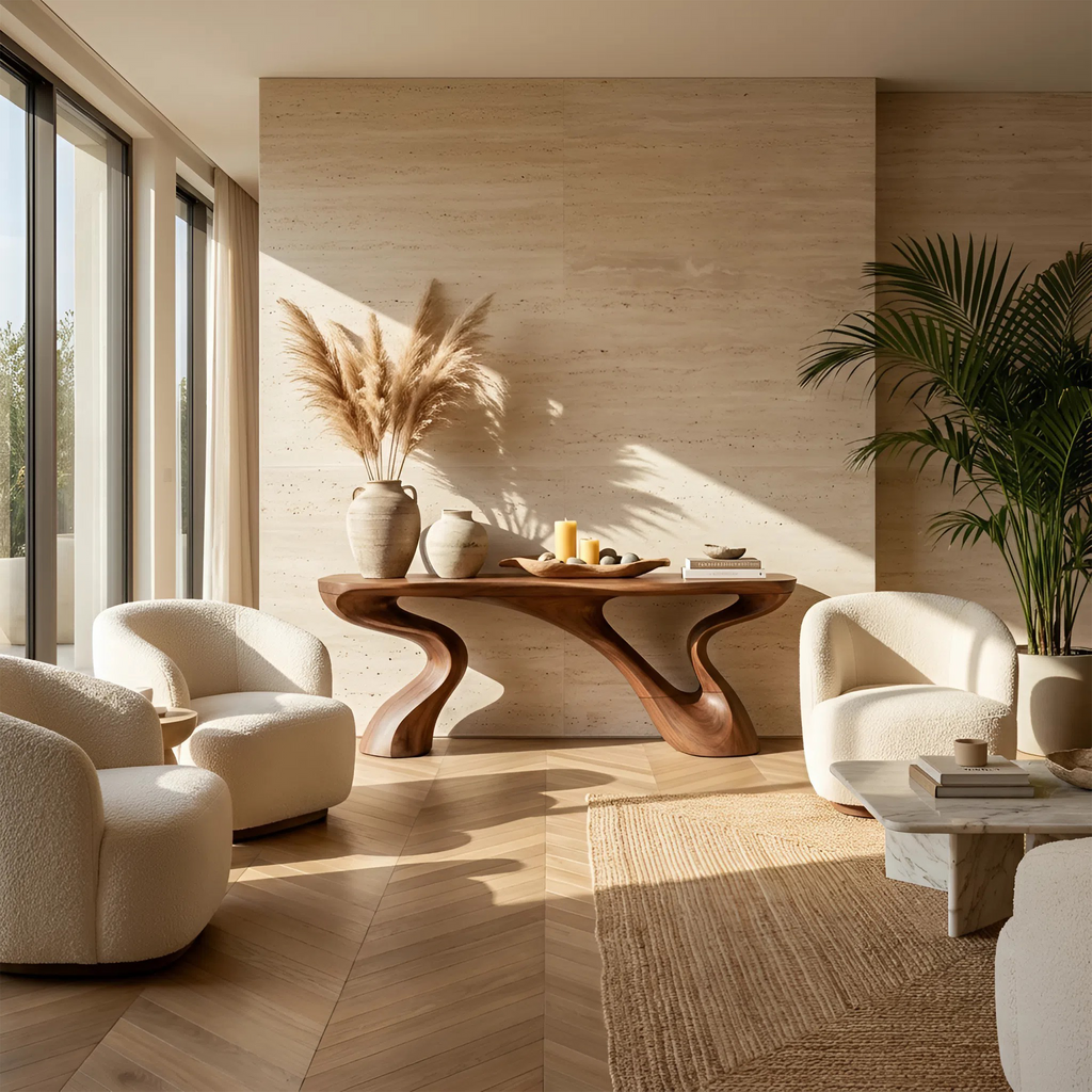 Minimalist Floating Console Table For Apartment Interior Design