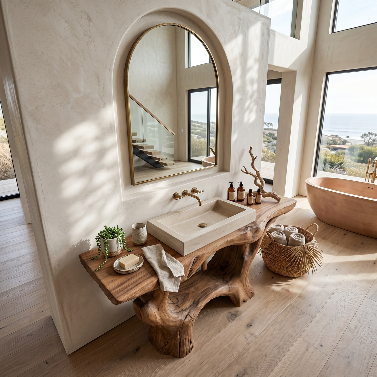 Farmhouse Solid Wood Vanity For Rustic Bathroom