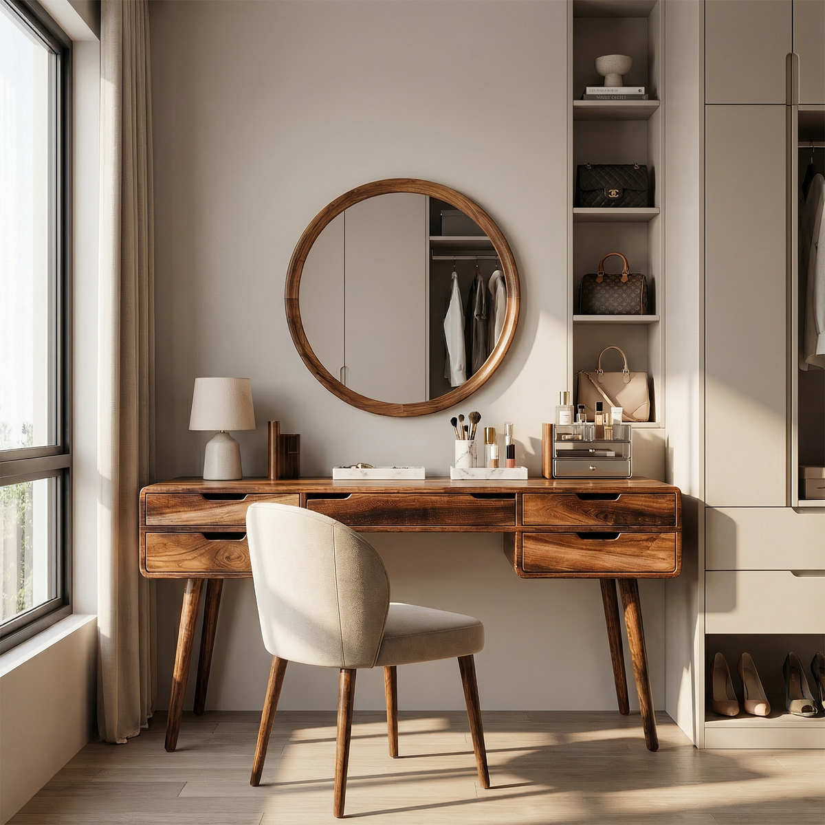 Classic Wooden Makeup Vanity Desk