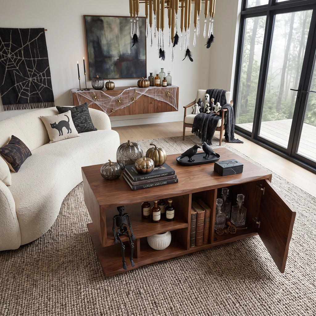 Rustic Halloween Storage Coffee Table Family Room