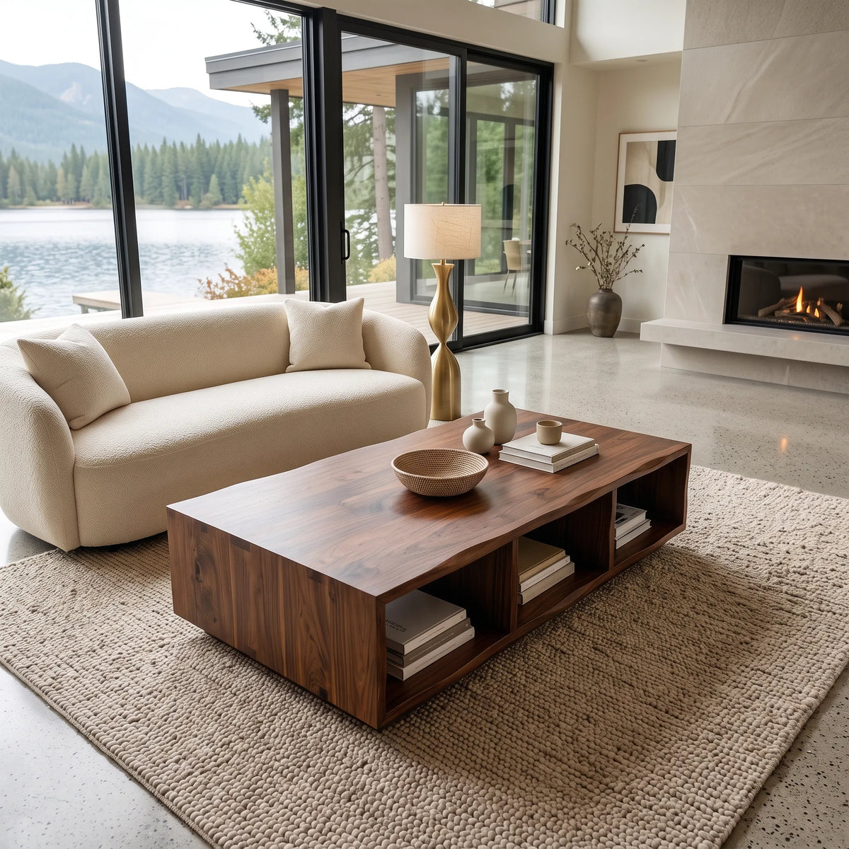 Rustic Live Edge Coffee Table Lake House