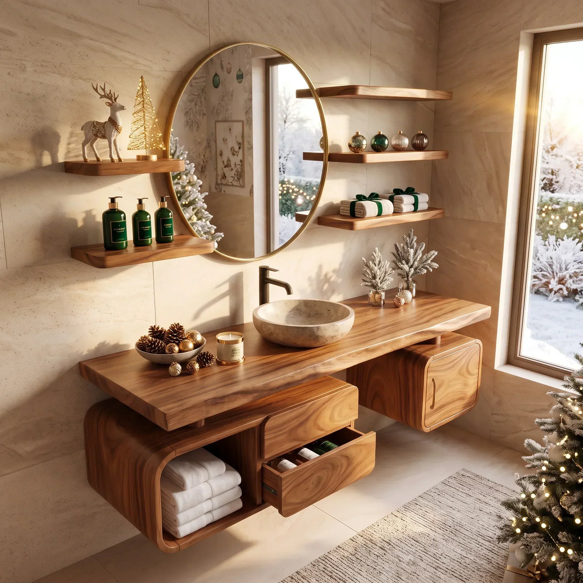 Handcrafted Organic Modern Christmas Vanity Beach Retreat